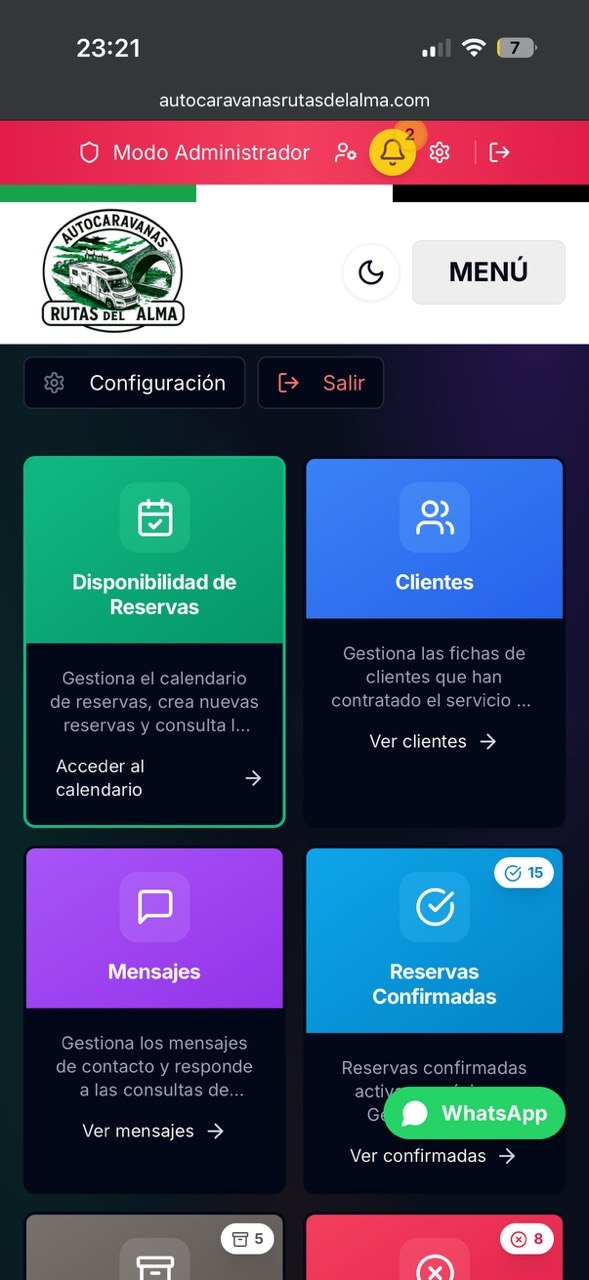 Vista móvil del panel MundoFlota